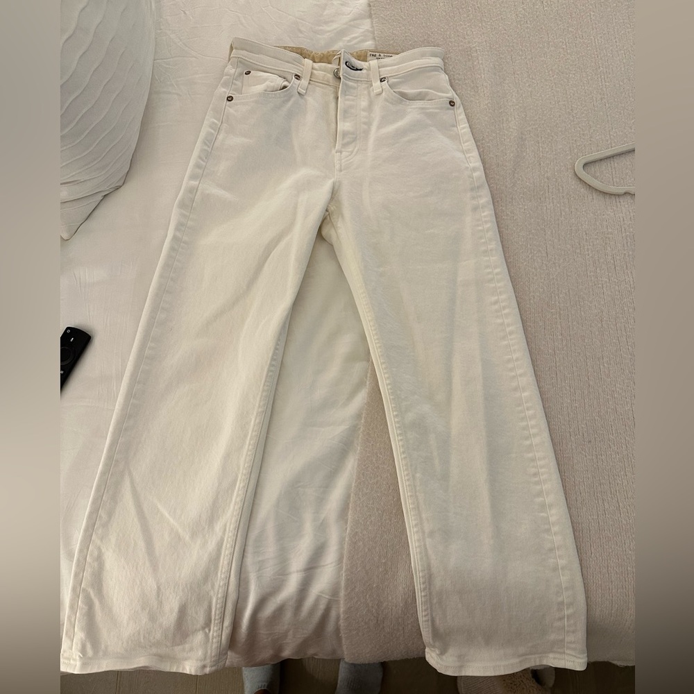 white Rag & Bone flared jeans